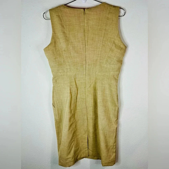 Shelby & Palmer Tan Sleeveless Sheath Dress Professional Work Size 6 Polyester - Picture 8 of 8